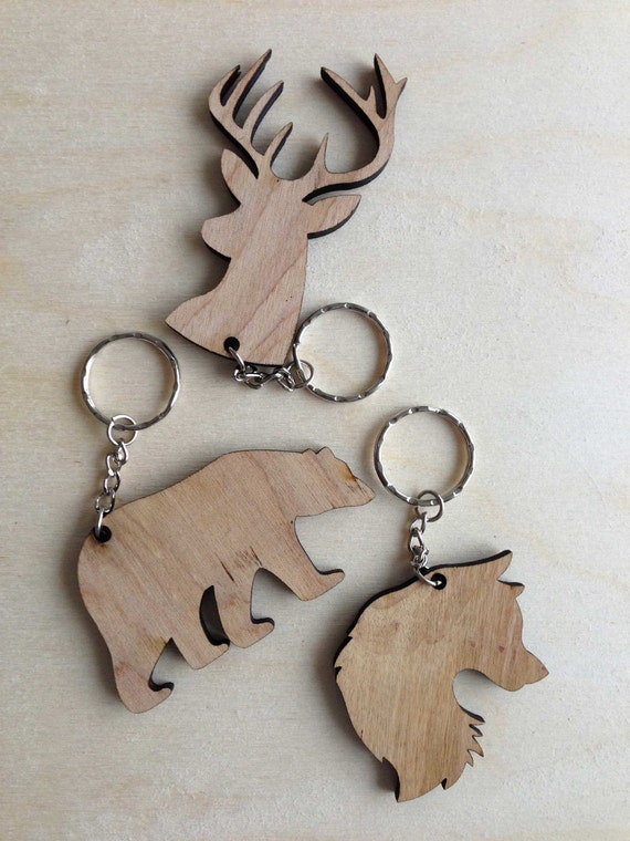 3 Unique Handmade Animal Keyrings animal keyring laser cut