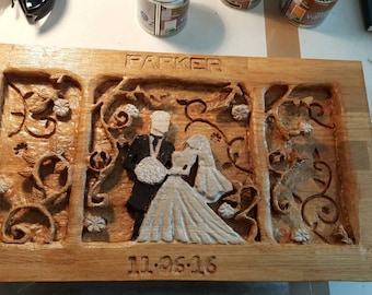 Wedding oak carving
