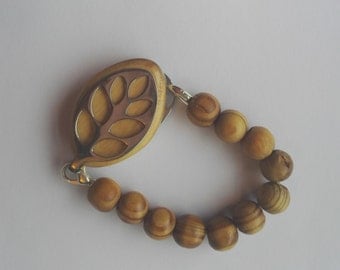 Bellabeat leaf bracelet Elasticated wooden bead bracelet to wear with Bellabeat Leaf