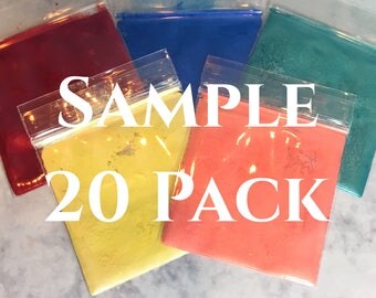 Sample Pack of 20 loose mineral eyeshadows vegan mineral makeup cosmetics