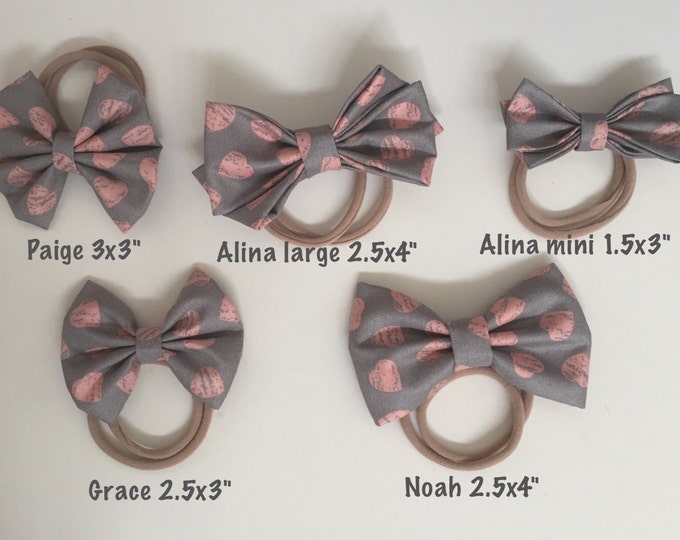 Golden Rose fabric hair bow or bow tie
