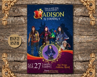 Descendants Invitation / Descendants Birthday Invitation / Descendants Invite / Disney Descendants / Descendants Birthday / Descendant SS