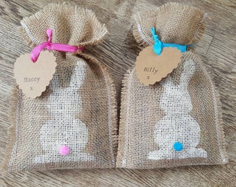 hessian bunny bags