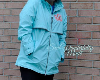 Rain Jacket - Monogrammed Rain Jacket - Charles River Rain Coat - Women's Rain Coat - Personalized Jacket - Raincoat - New Englander
