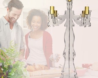 Laser Cut Acrylic Event Candelabra | Candle Holder, Event Decor, Holiday Table Centerpiece, Wedding Centerpiece, Unique Decor: Large 36"