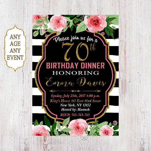 70 Th Birthday Dinner Invitations 4