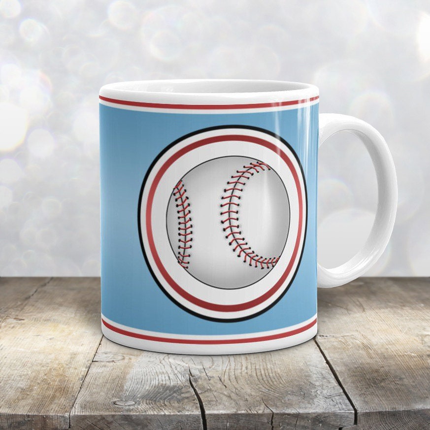 Athletic Baseball Mug Sports Blue Red 11oz or 15oz