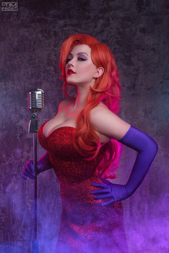 Jessica Rabbit Red Dress Cosplay Costume And Wig Ready Made To 6580