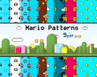 OFFER 80% Off SALE Mario Bros Digital Paper Pack
