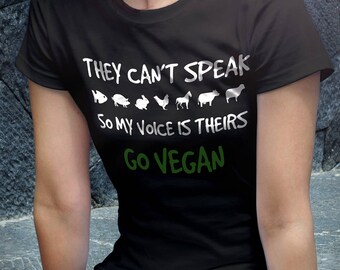 My Voice Is Theirs T-shirt, Animals' Voice Shirt, Veganism, Vegan T Shirt, Animal Rights T Shirt, Gift for Vegan Tshirt, Vegan Clothing