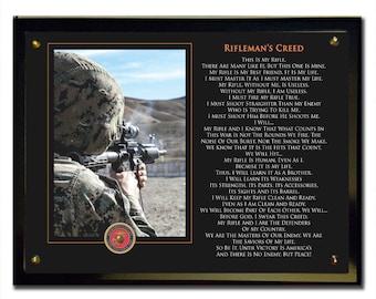 Marine Military Riflemans Creed Print Art by KayBee Studios
