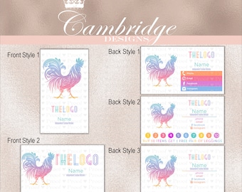 Rooster Inspired By LuLaRoe Business Cards - Home Office Approved Fonts and Colors Business Card, Digital