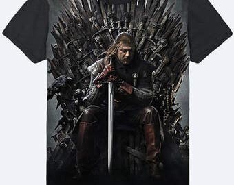 2017 Game of Thrones Eddard Stark House Stark Winterfell Winter Coming King in the North 3D simbol shirtsign T-shirt new