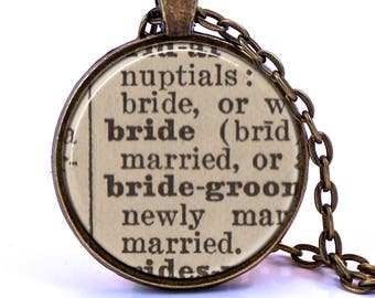 Bride Dictionary Pendant Necklace
