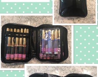 1 Black Vinyl Zip Around Cosmetic Bag