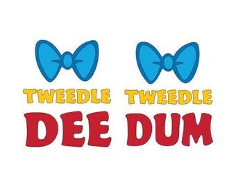 Tweedle Dee and Tweedle Dum DISNEY cut files - Matching shirt - Disneyland - Disneyworld - Studio cut file - Vinyl cutting personalizable