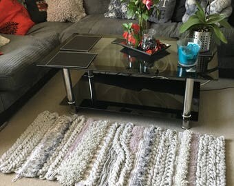 Handmade knitted and crocheted rug