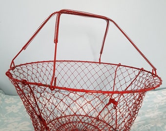 Vintage Red collabsible Egg Basket