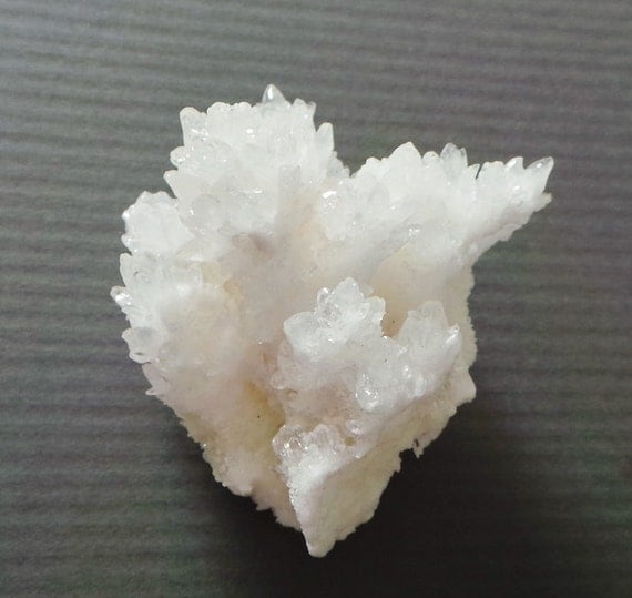 Raw White Aragonite Healing Crystal Quartz Cluster Specimen
