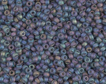 Miyuki 11/0 Matte Tr Gray AB Seed Bead 20 Grams
