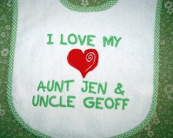 Personalized Baby Bodysuit - Custom I Love My Aunt And Uncle Onesie With Names