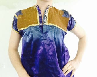 Hand-embroidered Chamula Satin Blouse. Boho Tribal Beauty. Great Look