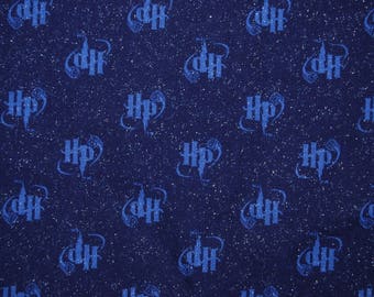HARRY POTTER fabric HP initials Snitch 1 yd original 2001 out of print