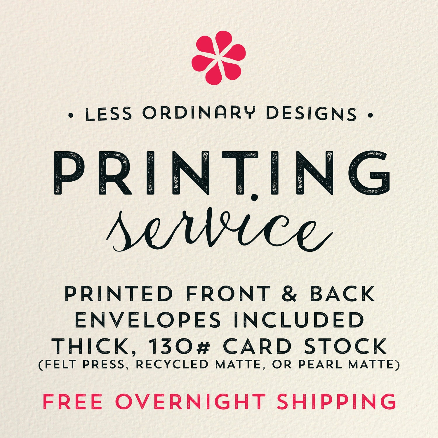 Professional Printing Service Flat cards Press Printed