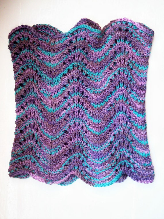 Knitted neck warmer, cosy cowl, warm collar, shades of purple, turquoise, Artesano linen silk, textured snood scarf