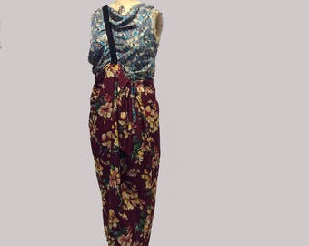 Handmade Mixed Floral Silk Maxi dress