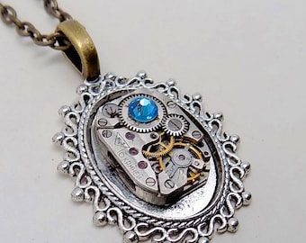 Steampunk pendant. Steampunk necklace.