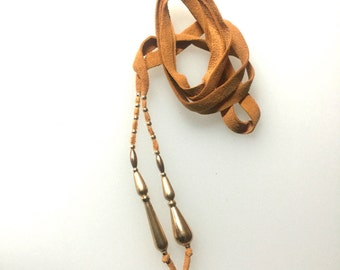 Hairtie, 24 ins in 14 Ct Gold Fill and Leather