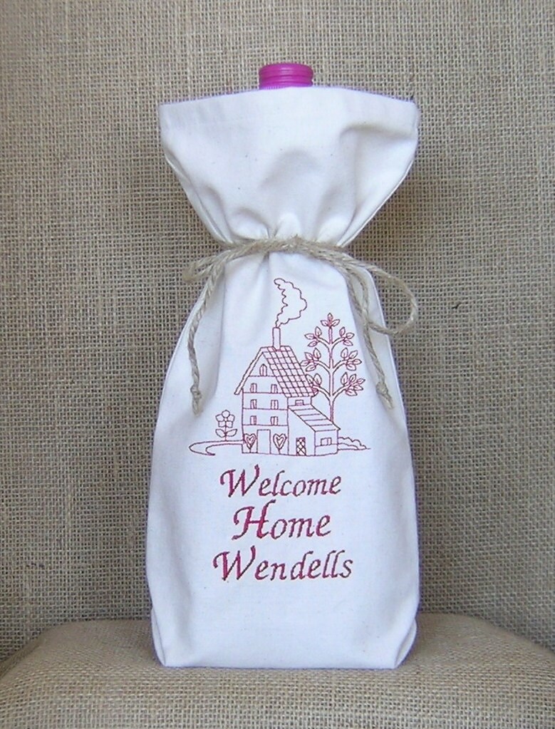 embroidered wine bags