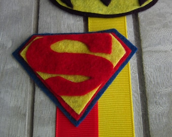 Superhero Bookmarks, Wool felt bookmarks, Superman bookmarks, Batman bookmarks,superheroes, book lovers, bookmarks