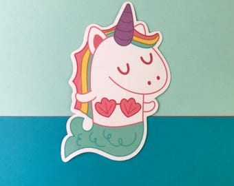 Mernicorn Mermaid Unicorn Vinyl Sticker