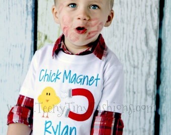 Chick Magnet Shirt ~ Boys Valentine Shirt ~ Boys Easter Shirt ~ chick magnet ~ chicks dig me ~ valentines shirt ~ chicks ~ first easter ~