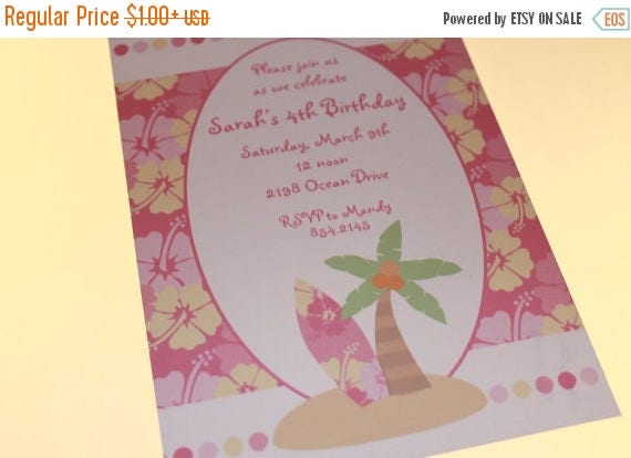 SALE Tropical Pink Floral Invitations Il_570xn