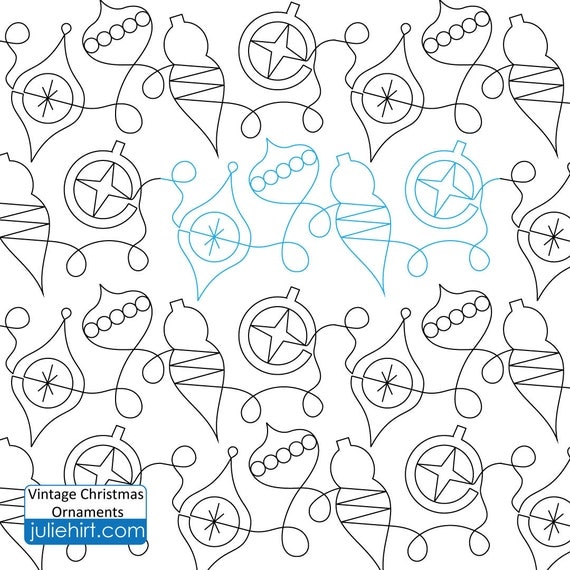VINTAGE CHRISTMAS ORNAMENTS Longarm Quilting Digital Pattern