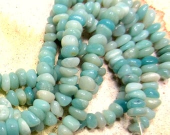 Amazonite beads aqua blue Peruvian Amazonite nuggets natural stone jewelry supplies 15inch strand 7mm-9mm HP53 (K5),