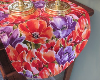 Orange Purple Tulip 36" Table Runner Reversible Purple Tulip Table Runner Orange Table Runner Spring Tulip Table Decor Orange Kitchen