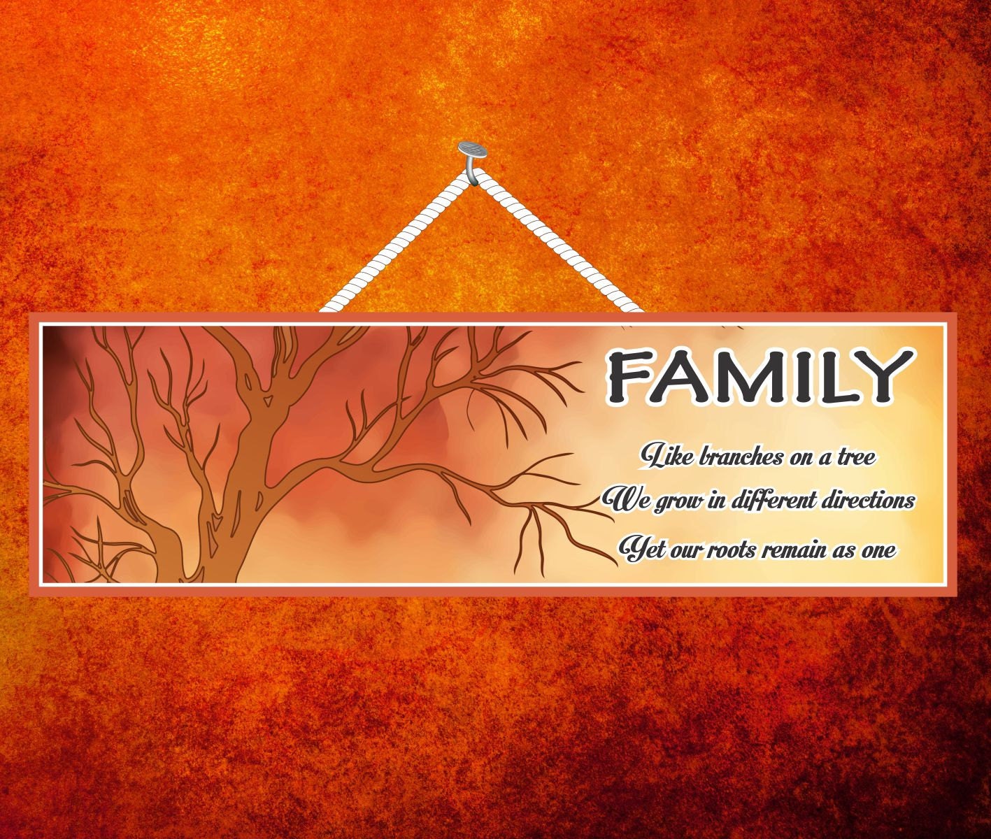 Like Branches on a Tree Family Quote Sign with Large Tree