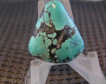 Chinese Spiderweb Turquoise Freeform Designer Cabochon NICE BIG