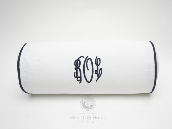 Monogrammed Bolster Pillow Nursery Pillow Wedding Gift Kids