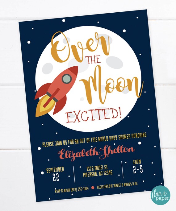 Space Themed Baby Shower Invitations 10