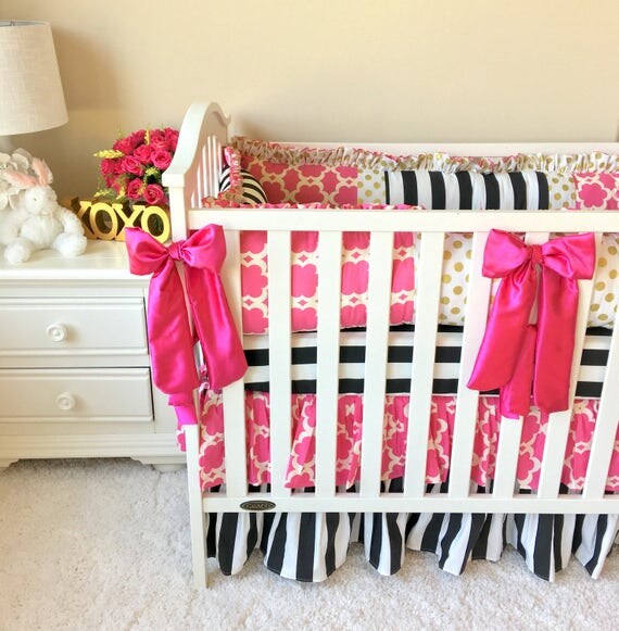 Crib Dust Ruffle Beautiful Baby Bedding Hot Pink Crib Skirt