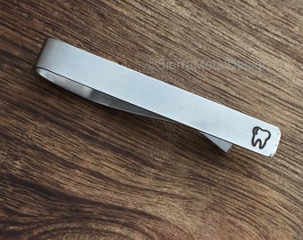 Dentist Gift Dentist Tie Clip Tooth Tie Clip Tooth Tie Bar Dental Hygienist Mens Gift For Dentist Tie Clip For Him Teeth Tie Clip