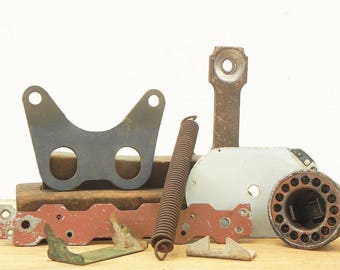 8 salvaged metal plates found objects for your assemblage Steampunk project