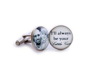 Father's Day Gift / Fathers Day Cufflinks / Gift from Daugther to Father / Best Dad Gift / I'll Always Be Your Little Girl / Photo Cufflinks