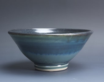Handmade porcelain soup cereal rice ice cream bowl 2.5 cup dark blue 3783a