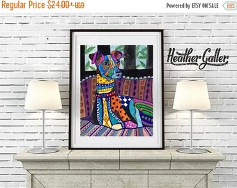 50% Off Today- Greyhound Italian Greyhound art Art Print Poster by Heather Galler